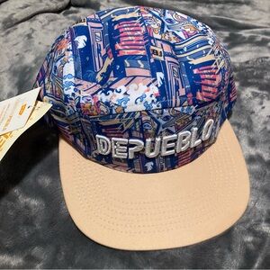 De Pueblo Puerto Rico Island Snapback Blue Pink Tan NWT